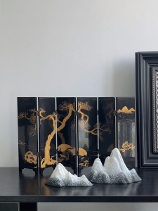 New Chinese Style Desktop Mini Screen Divider Decorative Ornaments Entrance Study Room Antique Creative Home Decoration Gifts