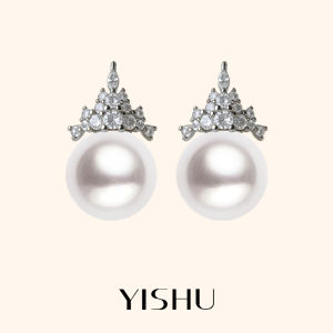 YISHU | Snow Queen Luxury Minimalist S925 Silver Pearl Earrings