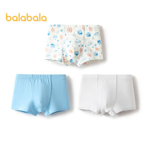 Balabala Boys Underwear Boxer Cotton Childrens Boxer Shorts out Pp Baby Antibacterial Cute Three Pack