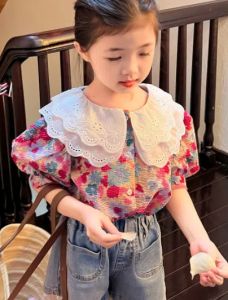 KYII Girl Summer children Korean shirt Versatile short sleeve Top kyii0006