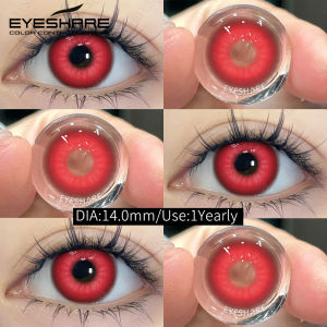 EYESHARE Halloween Red Contact Lenses 2PCS Crazy Style Coplay Color Contact Lenses for Eyes Anime Accessories Red Beauty Lenses