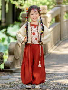 Elegant Traditional Chinese Costume Set for Girls Spring Autumn New Arrival Ultra Fairy Tale Childrens Tang Suit National Learning Outfit