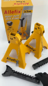 MYDIYHOMEDEPOT - Allefix Heavy Duty 3 Ton Car Jack Stand With Safety Lock And Anti Slip Rubber (2pcs) Jet Kereta / SUV