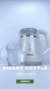 Vermax Glass Electric Kettle Double layer Japanese 1000W Electric Kettle With Digital Display