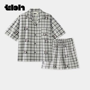 T-B-H | Couples Suitable Wearable Panda Print Tencel Sleepwear