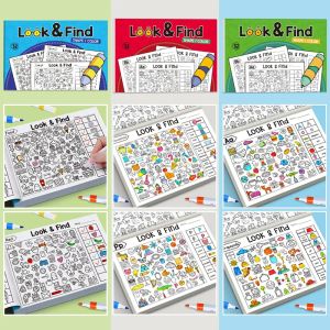 Fun Coloring Book Look and Find Shape Workbook Childrens Search for Items Game Enhance Visual Perception Focus and Attention