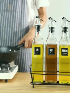 Glass Oil Bottle 500ml Dispenser Condiment Sauce Vinegar Lead-Free Botol perasa kaca 玻璃油瓶 Ready Stock