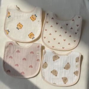 Baby Bibs 6 layers New Born Accessories Cotton BibsThicken U-shaped  Baby Feeding Bibs saliva napkin