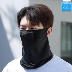 JIFANPAUL | Sun Protection Face Mask for Men and Women Thin Ice Silk Breathable Mesh Ear Loop Neck Cover