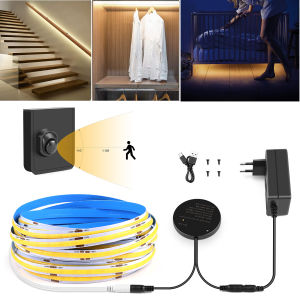 COB LED Bed Light With PIR Motion Sensor LED Controller Baby Bed Night Light BarLED Strip For Stairway Corridor Step Lighting