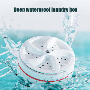 Chinatera Mini Washing Machine Ultrasonic Turbine Washing Machine USB Portable Turbo Washer Laundry Underwear Socks Rotating Mini Washing Machine for Home Travel