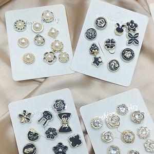 Sty⚡ Gesper Anti-terpapar Gesper Bebas Jahit Kancing yang Dapat Dilepas Kemeja Mutiara Kancing Kelas Atas