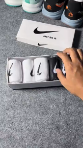 1 BOX 5 PASANG KAOS KAKI LOGO PRIA WANITA CASUAL SPORTY UNTUK OLAHRAGA DAN KERJA