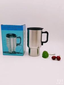 Electric Heating Car Kettle 12V 450ml Vehicle Heating Cup Stainless Steel Camping Travel Kettle Water Coffee Milk Thermal Mug