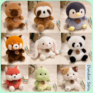 Cute Sitting Animals Red Panda Fox Sloth Cat Plush Toys Soft Plush Dolls Stuffed Capybara Pig Plushie Baby Toys Gifts for Kids