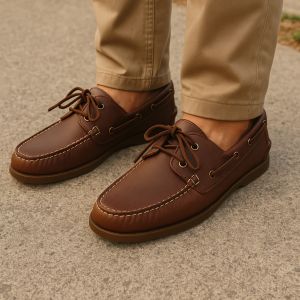 Base Advan Genuine Leather Marikina Made Vintage Style Chocolate Brown Topsiders Boat Shoes