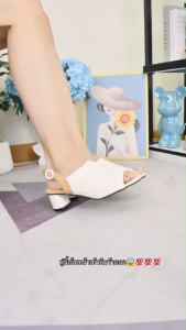 New trend รองเท้าแตะมีส้น รองเท้ามินิมอลผู้หญิง รองเท้าแตะลําลอง ส้นหนา2.56นิ้ว (เท้าอวบแนะนำเพิ่ม1ไซส์) ไซส์ 36-40