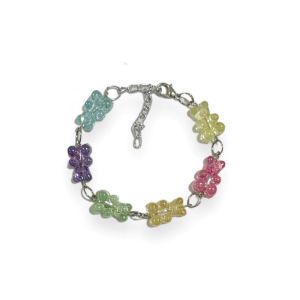 Gelang Rantai Gummy Bear Bracelet Beruang Jelly Warna Warni Handmade Fashion