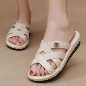 Womens Slippers Thick Sole Summer Fashion Outwear Womens Sandals Chunky Heel Home Mid Heel Ladieswear High Heel Lazy Sandals Easiest for Match
