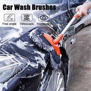 Rotating Double Brush Mop Microfiber Car Wash Mop Three-Section Retractable Roof Window Cleaning Mop Maintenance Car Washing Cleaning Accessories
