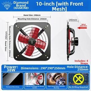 ZUANSHIPAI | Powerful Home Kitchen And Bathroom Smoke Extractor Fan For Oil Fume And Ventilation