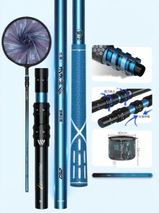 woding | Bộ Vợt Cá Gấp Khúc Xương Sợi Carbon Kéo Dài Cỡ Lớn