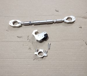 paket 1pcs gantungan barang pcx + stabilizer stang bisa di setel warna- silver