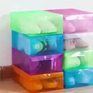HL0042 Kotak Sepatu Lipat Transparan Serbaguna Shoes Box Organizer Multifungsi Isi 5 Pcs