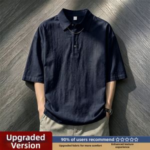 Breatheable Light Flax-like Polo Shirt