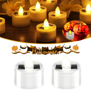 1-10PCS Outdoor Solar Tea Lights Realistic LED Candles for Patio Garden & Holiday Displays