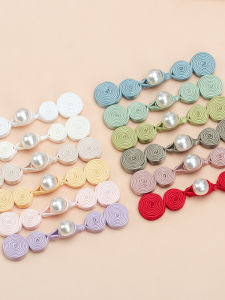 Handwoven Pearl Buttons Hanfu Qipao Decorative Accessories Colorful Sateen Retro Tang Costume HAN Clothing Fasteners