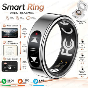 Nhẫn Thông Minh R12 Lướt Trang Sách Điện Tử Chống Nước 5ATM Điều Khiển Video/nhạc Theo Dõi Nhịp Tim Oxy Máu Giấc Ngủ Và Sức Khỏe