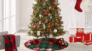 Christmas Tree Skirt Carpet Blanket Large Xmas Floor Mat Cover Indoor Outdoor Ornament for Home Holiday Party New Year Decoration
