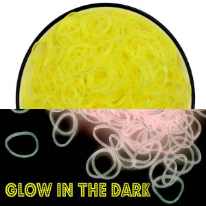 600Pcs Fluorescent Glow Luminous Bracelets DIY Rubber Loom Bands for Kids Party Craft Wrist & Necklace Making Supplies
