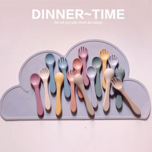 JUZIJIADEKEER | Food-Grade Silicone Soft Fork and Spoon Set