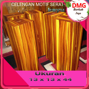 Clengan unik motif serat kayu ukuran 13 x 13 x 44 finising cat asli tidak ngelupas celengan kotak tapa kunci