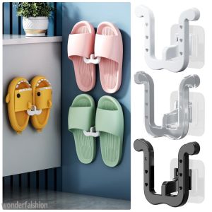 Polocat Slippers Rack No Punching Bathroom Simple Slipper Hook Toilet Drainage Rack Wall Mounted Bedroom Neat Storage Shoe Drying Rack