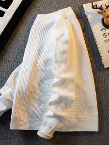 Thickened Pure Color Mens Knitted Sweater Half High Collar Inner Wear HPCP Japanese Textural Style Autumn Winter Warm Crew Neck