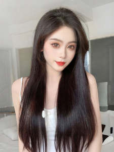 MENGSIQIAN | Invisible Nature Bangs Wig with Real Human Hair
