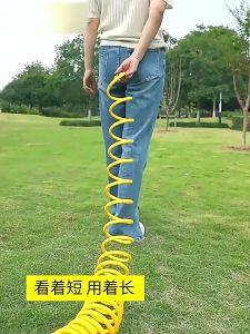 สายยาง สายยางฉีดน้ำ แบบสปริง สายยางยืดหด (พร้อมหัวฉีดน้ำ และ ข้อต่อต่างๆ) ใช้รดน้ำต้นไม้ ล้างรถ ล้างพื้น