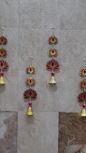 Colourful Hanging Lotus Garland for Home Office Temple Wedding and Party Diwali Ganpati Decoration