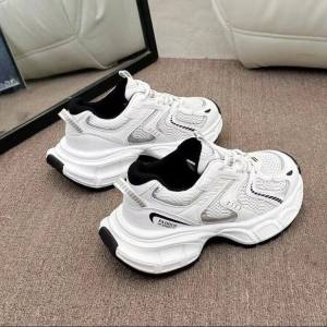 Dadong Defense Womens Casual Sneakers 2024 New Summer Web Red Lightweight Breathable Sports Shoes with Thick Bottom and Cross Strap