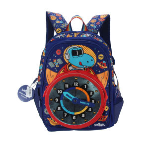 childrens schoolbag boys Clock dinosaur backpack Kawaii 3-7 year modeling bags 14 inch