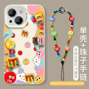Creative Cute 3D M&M Character Phone Case Compatible with  15Promax Huawei Mate60Pro New Pura70 OPPO Reno12 Vivos19 Xiaomi 14 Stand