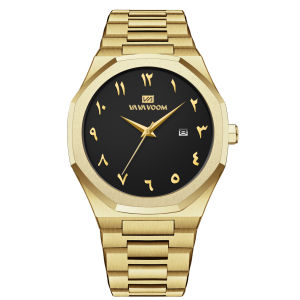 Men Watch Black Stainless Steel 42mm Arabic Numeral Quartz Movement Business Clock Suitable Casual Daily & Study Work Mens Watch