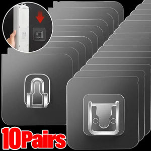 10 cặp/20 cái móc treo móc treo tường dính hai mặt giá đỡ ổ cắm ổ cắm lưu trữ phòng tắm nhà bếp móc hút núm hút cao su trong suốt mạnh mẽ