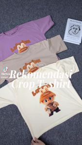 Tshirt Winter Labubu Baju Serut Wanita Crop top Baju Kaos Wanita Kekinian