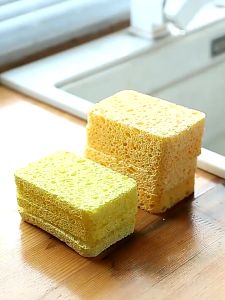 Dish Washing Sponge Scouring Pad Natural Wood Pulp Dish Pad Magic Cleaning Sponge Pad Pot Cleaner Kitchen Span Sabut