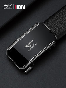 Septwolves Mens Leather Belt Inner Wear Automatic Buckle Pure Cowhide High End Top Layer Casual Style for Youth Middle Age Elderly