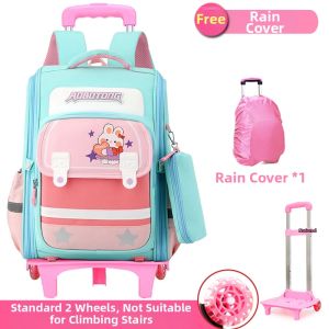 KABUYOUSI | Girls Elementary School Waterproof Detachable Rolling Backpack